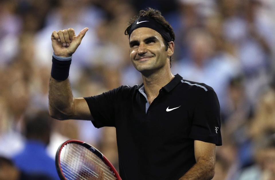 Roger Federer was imperious in a 6-4, 6-3, 6-2 victory over Roberto Bautista Agut of Spain Tuesday night. (AP Photo/Charles Krupa)