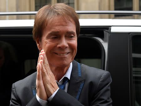 Singer Cliff Richard arrives at the High Court for judgement in the privacy case he brought against the BBC, in central London, Britain, July 18, 2018. REUTERS/Toby Melville