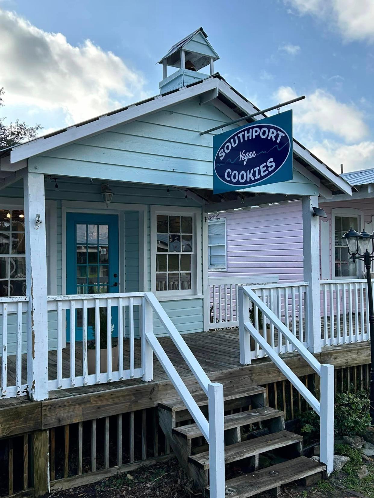 Southport Cookies offers vegan and gluten free baked goods at 1102 N Howe St. in the Olde Southport Village Shoppes.