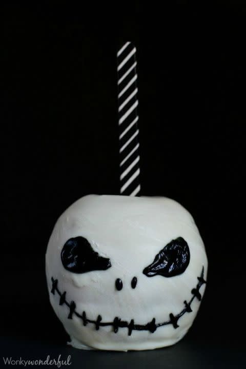 Jack Skellington Chocolate Covered Apples