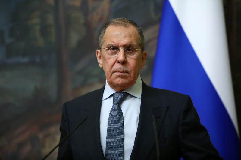 Russia's Foreign Minister Sergei Lavrov meets Saudi Arabia's Foreign Minister Prince Faisal bin Farhan Al Saud in Moscow