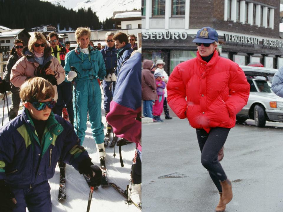Princess Diana and Prince Harry in Lech.