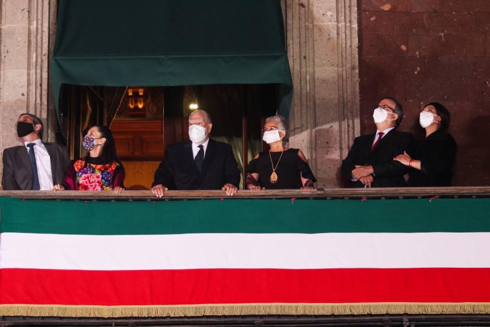 La jefa de Gobierno de la Ciudad de México, Claudia Sheinbaum, la secretaria de Gobernación, Olga Sáchez Cordero y el canciller Marcelo Ebrard.