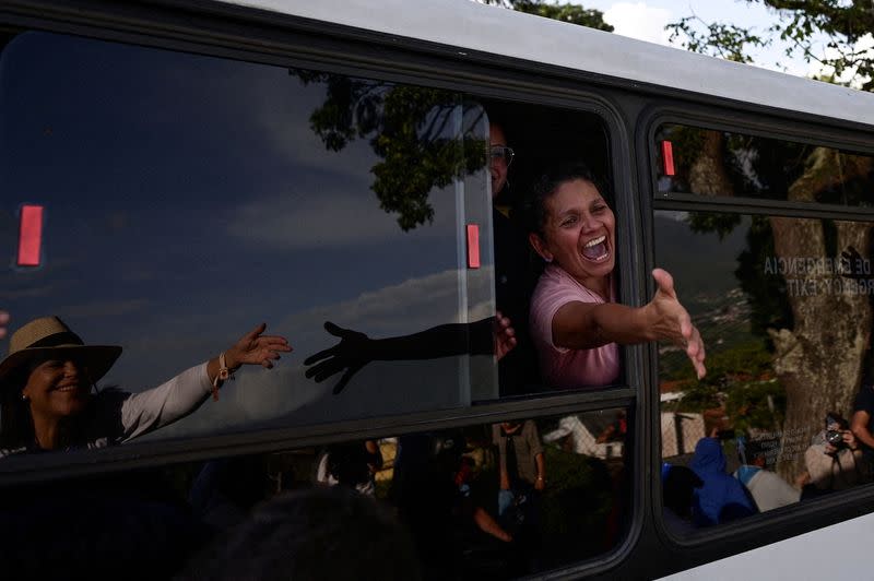 FILE PHOTO: Venezuelan opposition leader Maria Corina Machado tours the country despite not being able to run in the upcoming presidential elections, in San Cristobal