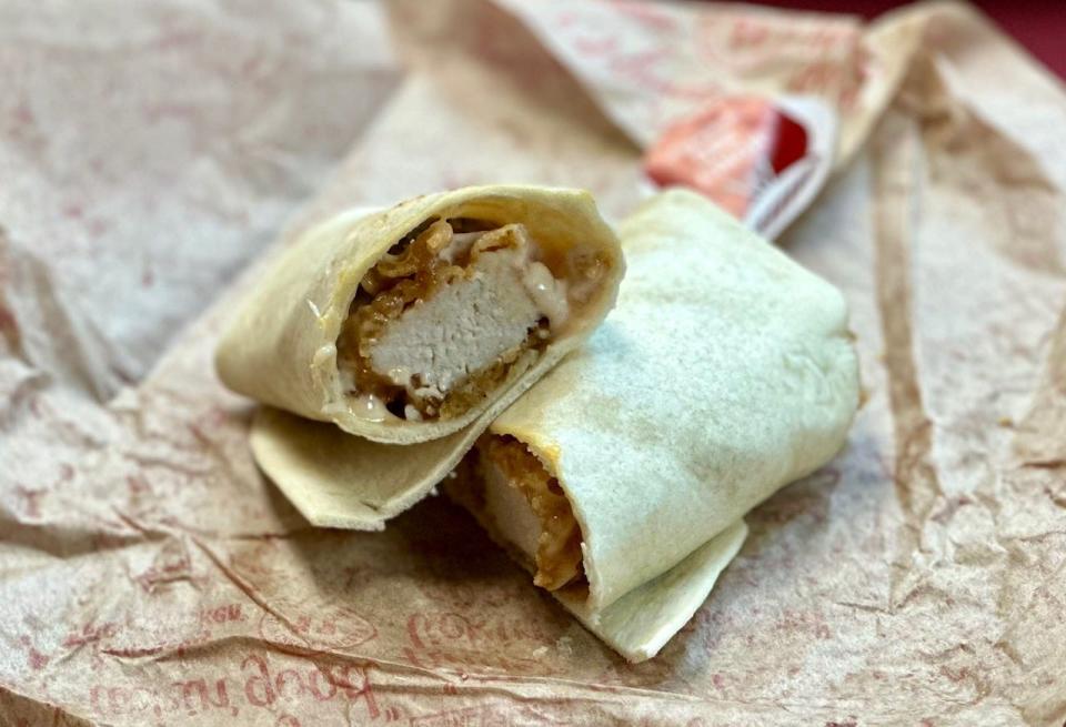 The no sauce Honey BBQ chicken wrap