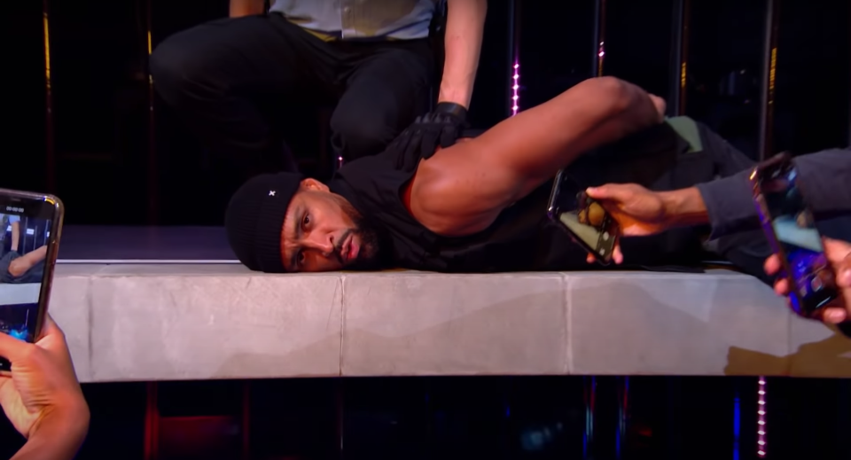 Diversity leader Ashley Banjo was seen being pinned down by police (ITV)