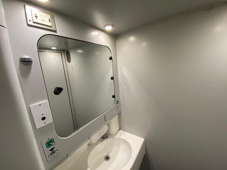 Bathroom on sleeper train