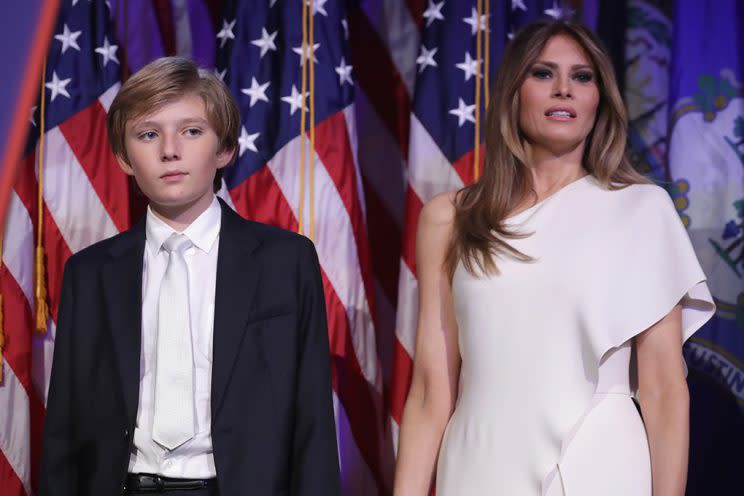 Barron and Melania Trump. (Photo by Chip Somodevilla/Getty Images)