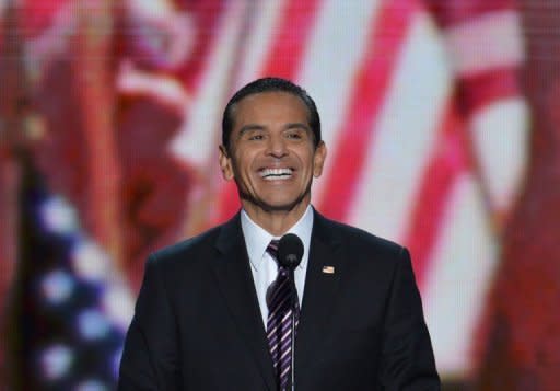 Los Angeles Mayor and Democratic Convention Chair Antonio Villaraigosa snmiles after gaveling open the convention at the Time Warner Cable Arena in Charlotte, North Carolina. Democratic big-wigs faced an embarrassing revolt Wednesday as they put references to God and Jerusalem's status back in the November election platform despite strong opposition from members