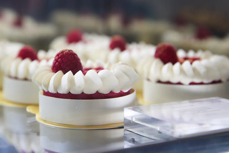 Take your pick among these delicate Pavlovas made with white chocolate, raspberry sorbet and mango ice cream.