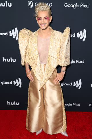 <p>Joe Scarnici/Getty</p> Frankie Grande attends the 35th Annual GLAAD Media Awards