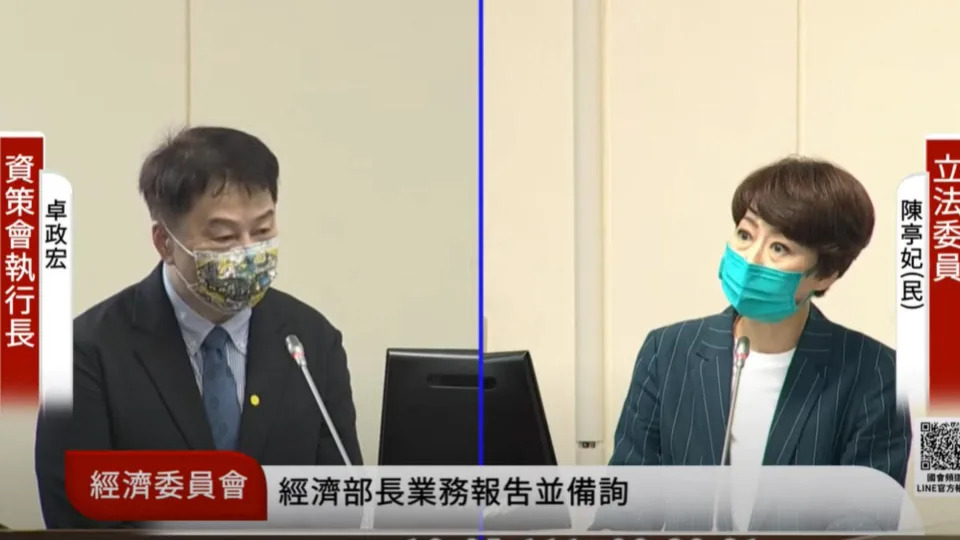 資策會執行長卓政宏今在立院回應高虹安論文疑涉抄襲一事。翻攝國會頻道