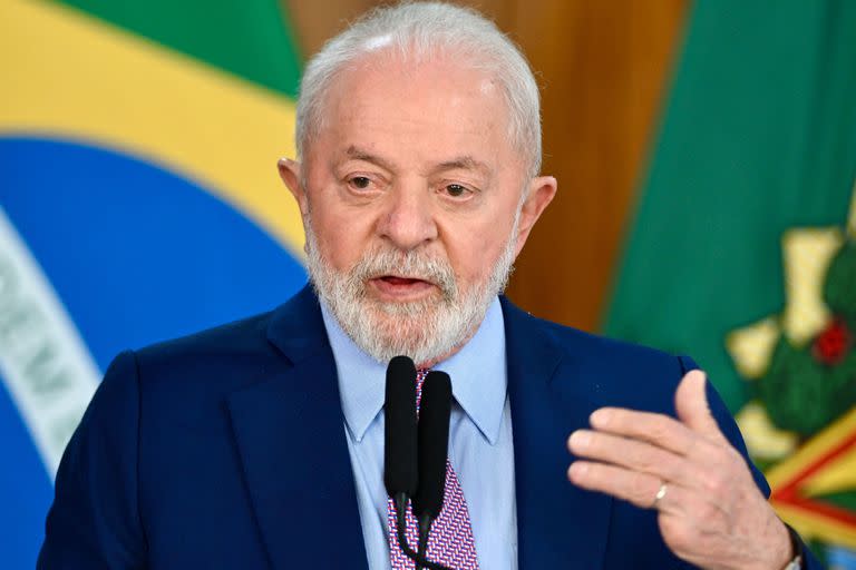 Luiz Inacio Lula da Silva, en el anuncio de hoy en Brasilia. (EVARISTO SA / AFP)