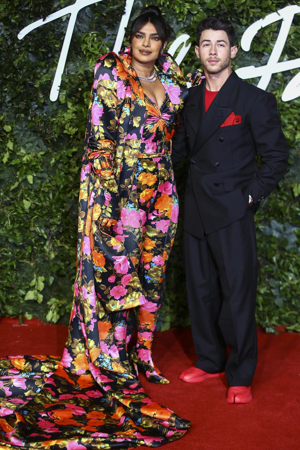 Priyanka Chopra and Nick Jonas attend The Fashion Awards 2021 at the Royal Albert Hall in London, England. - Credit: Joel C Ryan/Invision/AP