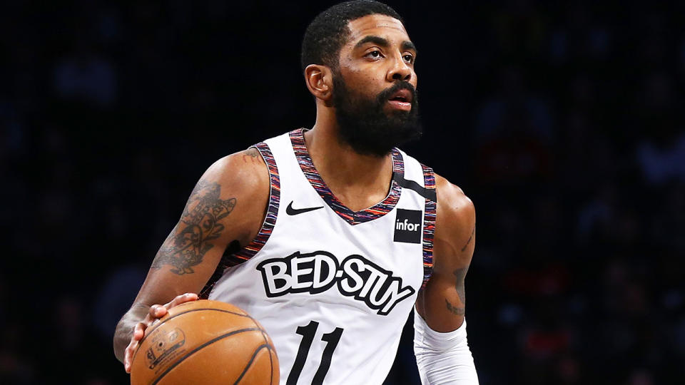 Brooklyn Nets point guard Kyrie Irving was fined $25,000 by the NBA after refusing to take part in media obligations. (Photo by Mike Stobe/Getty Images)