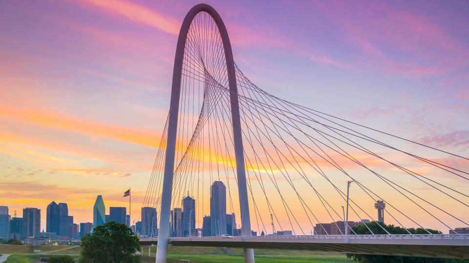 Photo of downtown Dallas in the morning.