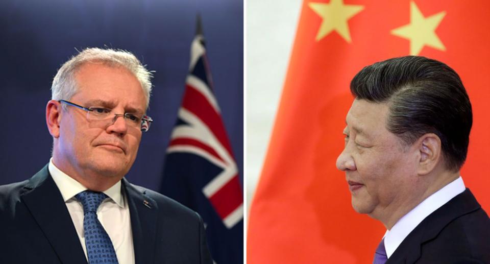 Scott Morrison is refusing to back down to Xi Jinping's communist party. Source: AAP