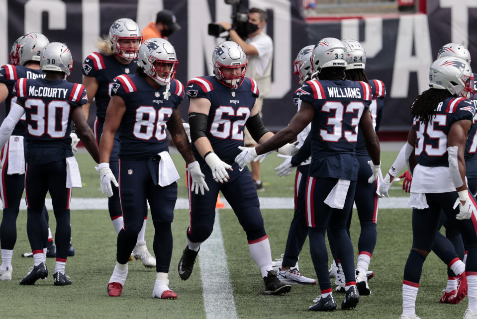 The Patriots had no positive COVID-19 tests on Monday. (Photo by Fred Kfoury III/Icon Sportswire via Getty Images)