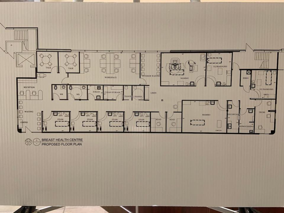 The floor plan for Regina's new Breast Health Centre at 1621 Albert Street.