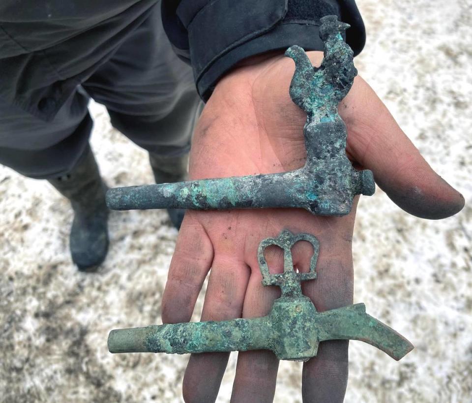 Several bronze taps were discovered at the site, archaeologists said. KOE Rostock