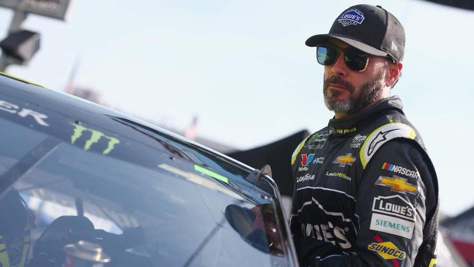 Jimmie Johnson just needs to stay ahead of teammate Alex Bowman at Indianapolis. (Getty)