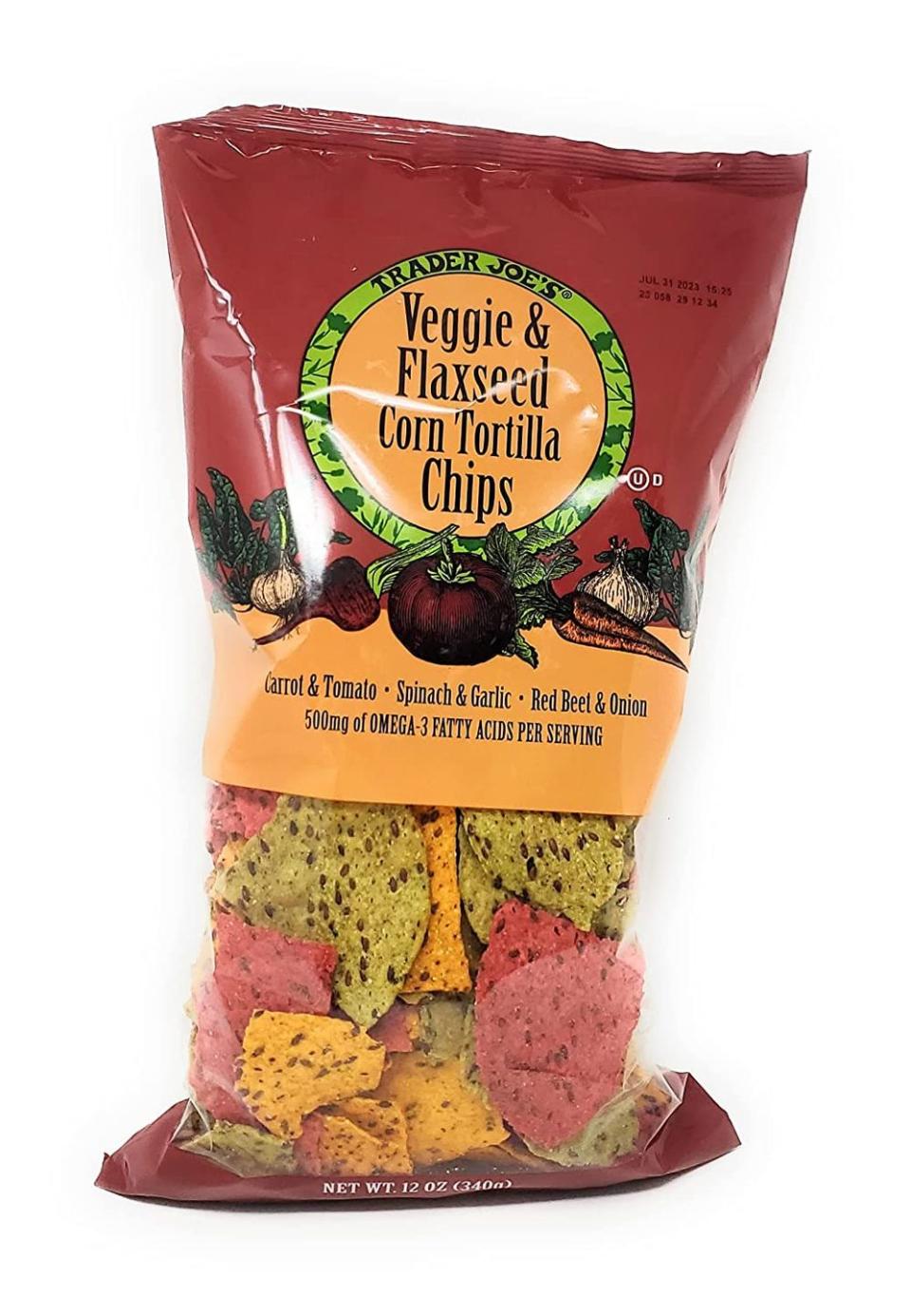 veggie and flaxseed corn tortilla chips