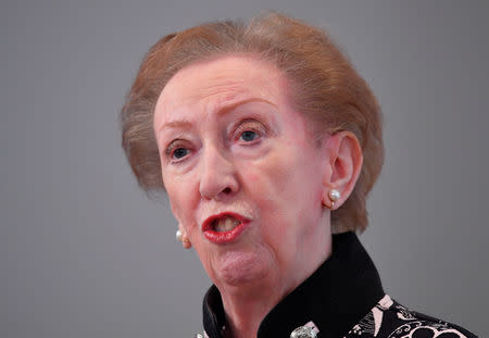 British politician Margaret Beckett speaks at a news conference held by the People's Vote campaign in central London, Britain, December 11, 2018.REUTERS/Toby Melville