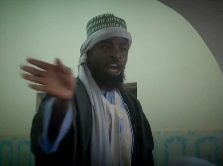 This screengrab taken on November 9, 2014 from a Boko Haram video released by the Nigerian Islamist extremist group Boko Haram and obtained by AFP shows the leader of the Nigerian Islamist extremist group Boko Haram, Abubakar Shekau