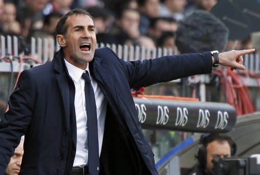 Juventus assistant coach Angelo Alessio gestures during a match against Genoa at the Luigi Ferraris stadium in Genoa in March 2012. Alessio was suspended for eight months