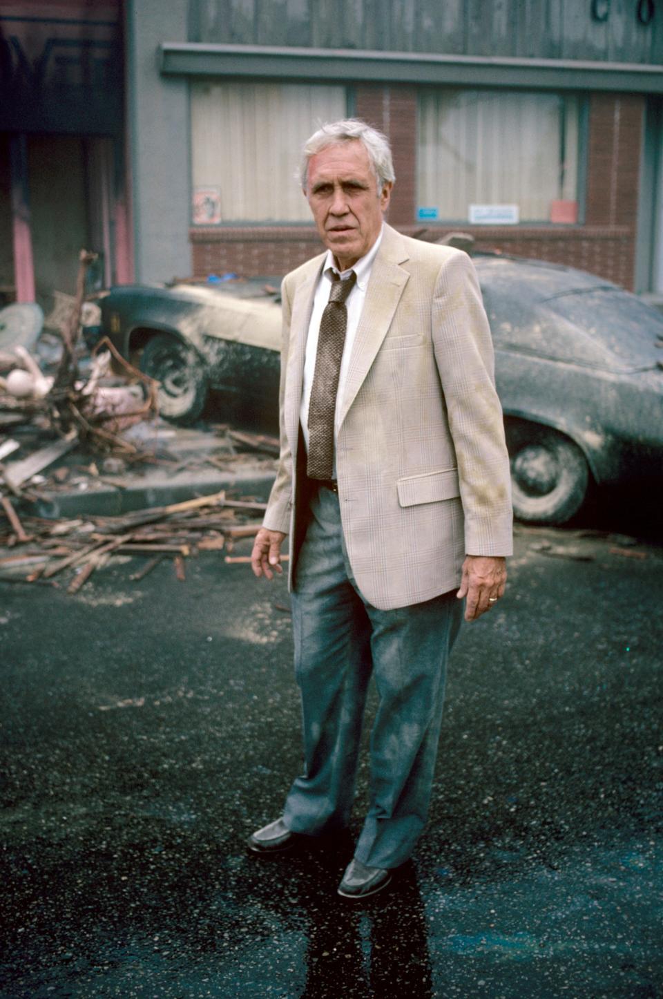 "The Day After," ABC's graphic, disturbing film about the effects of a devastating nuclear holocaust on small-town residents of eastern Kansas, starred Jason Robards as Dr. Russell Oakes.