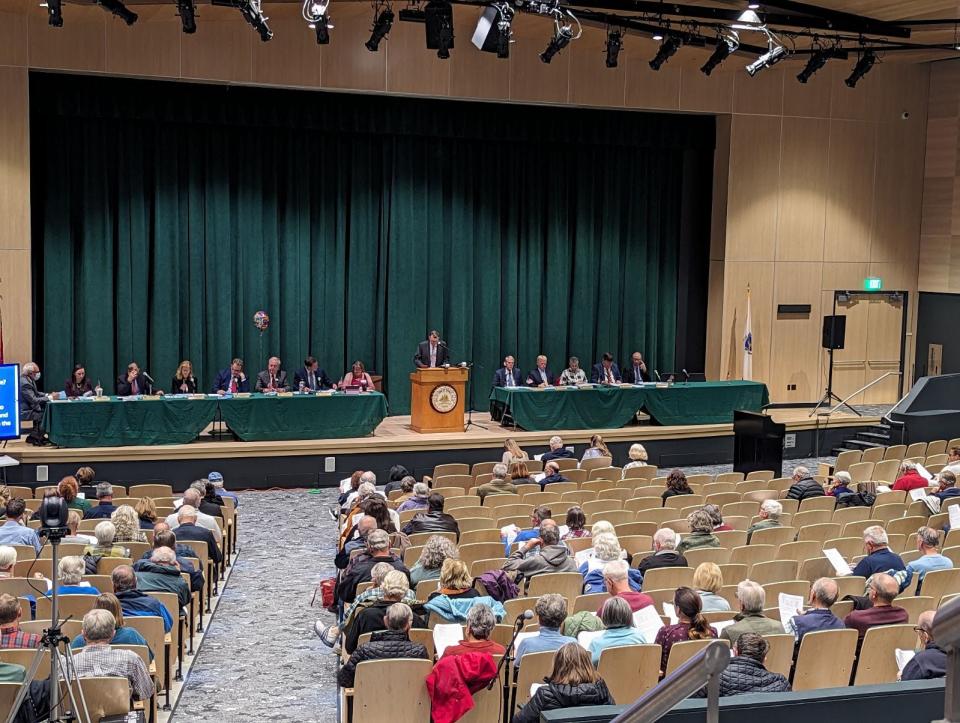 The Dennis special town meeting was held Thursday at the Dennis-Yarmouth Intermediate School in South Yarmouth.