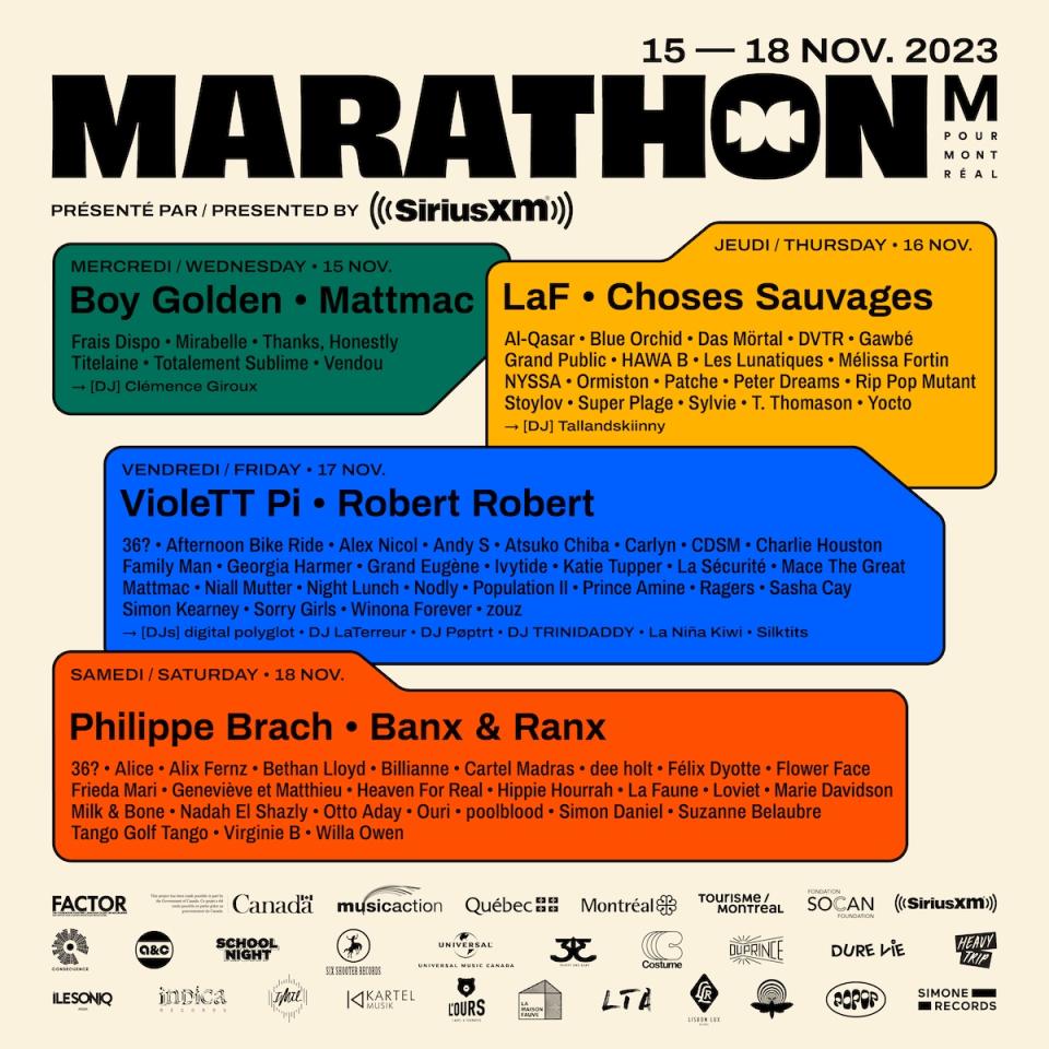 m for montreal marathon lineup