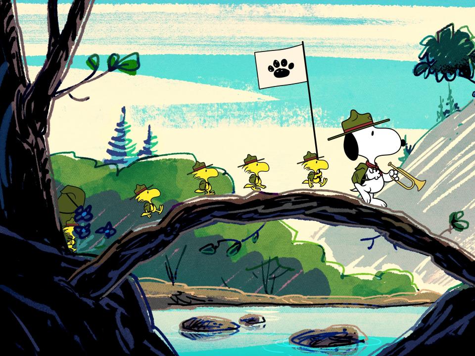 Woodstock and Snoopy in "Camp Snoopy"