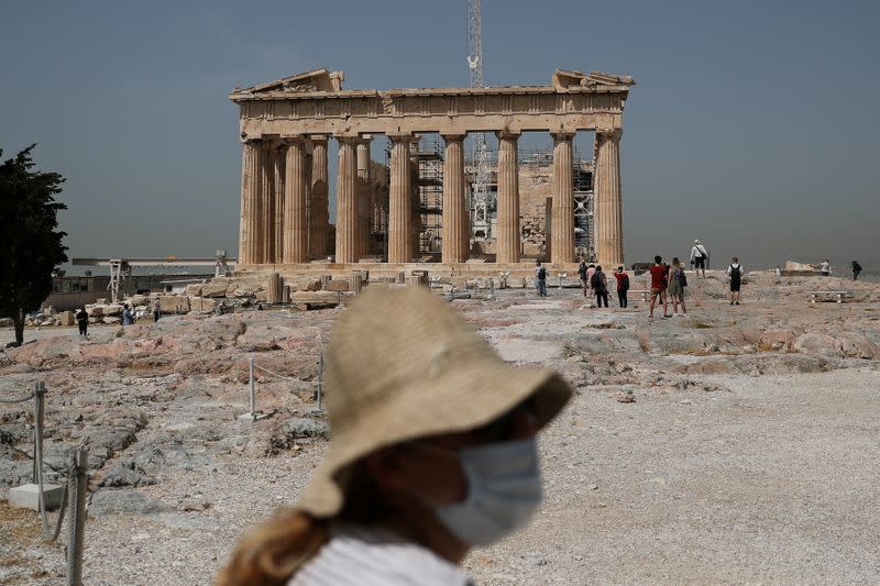 FILE PHOTO: Opening of the Acropolis archaeological site, following the easing of measures against the spread of the coronavirus disease (COVID-19)