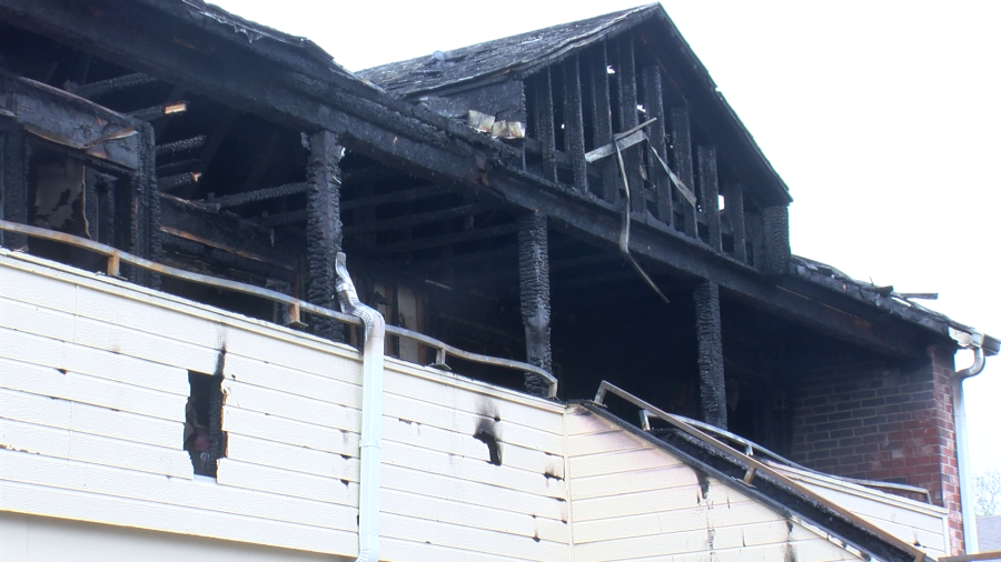 Park Meadows apartment fire damage on April 15, 2024 (KSN Photo)