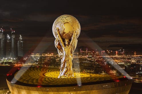 <span class="caption">Spotlight on Qatar.</span> <span class="attribution"><a class="link " href="https://www.shutterstock.com/image-illustration/karachi-pakistan-17-august-fifa-world-2210663797" rel="nofollow noopener" target="_blank" data-ylk="slk:Shutterstock/Nomi2626;elm:context_link;itc:0;sec:content-canvas">Shutterstock/Nomi2626</a></span>