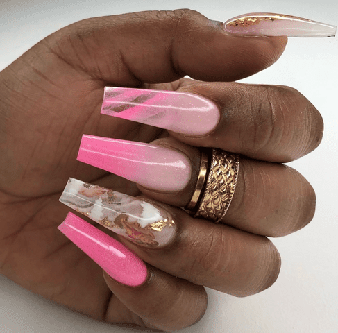23 Foil Nails For 2021 - The Glossychic  Foil nails, Taupe nails designs,  Pink foil nails