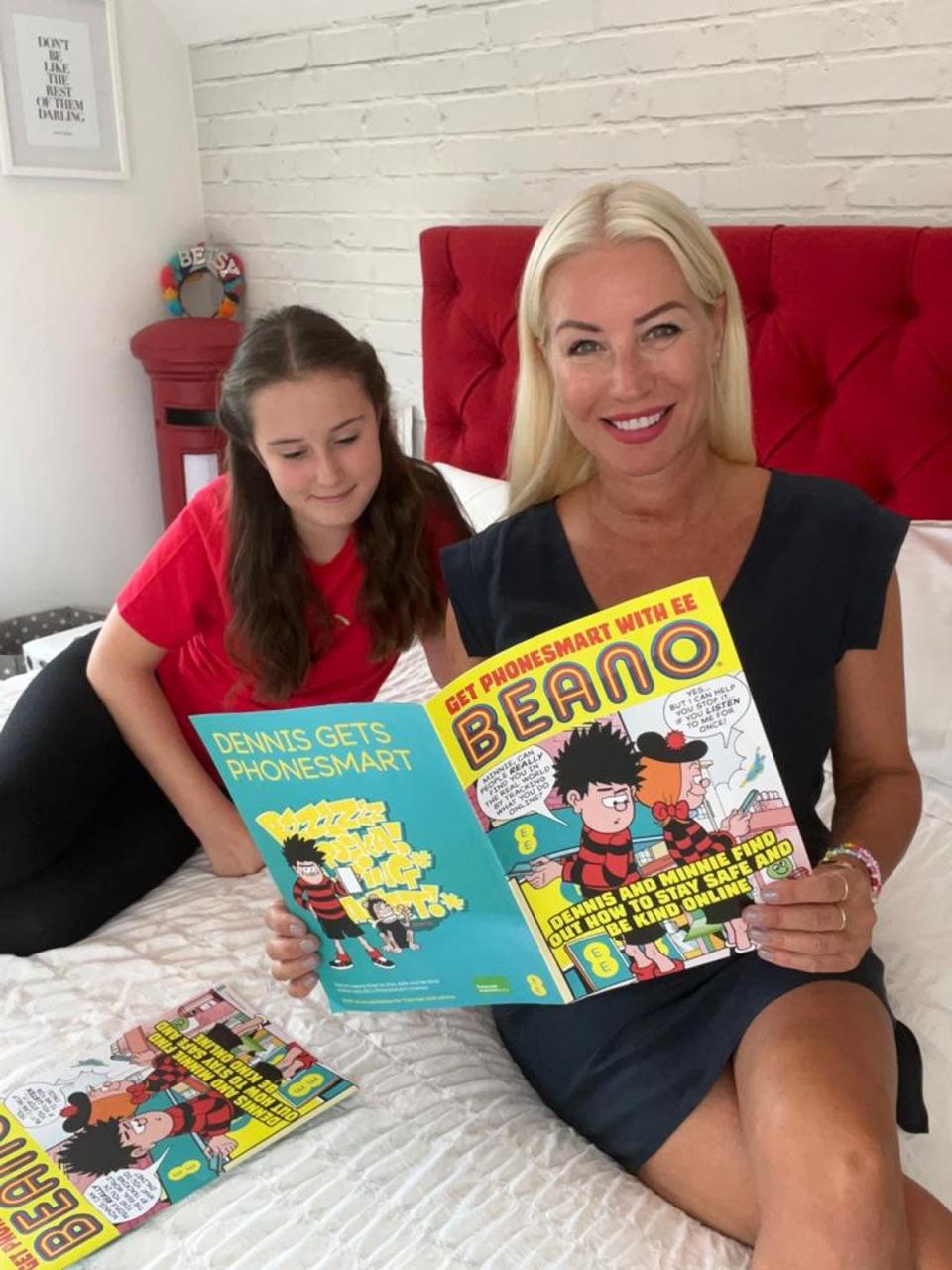 Denise Van Outen is working with EE and Beano to launch a special comic strip, aimed at helping to educate parents and children about dangers online (Handout)