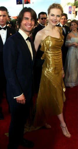 File photo shows Tom Cruise with his then-wife Nicole Kidman at the 72nd Annual Academy Awards in Los Angeles in 2000. Cruise was married to Kidman for 11 years