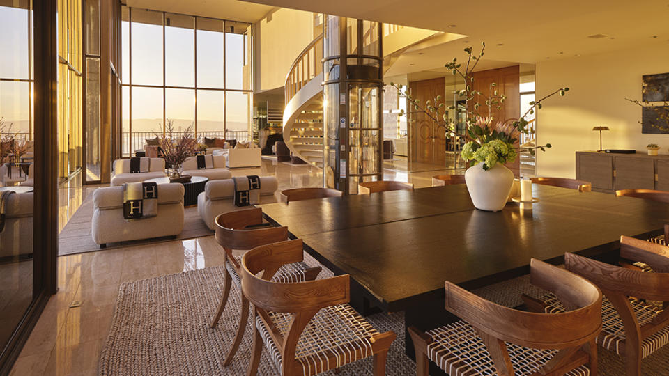 The dining area in the north penthouse - Credit: Brad Knipstein