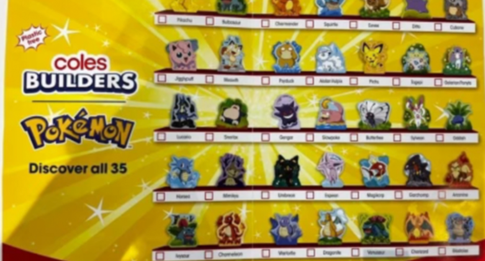 There are 35 different Pokémon character builders to collect. 