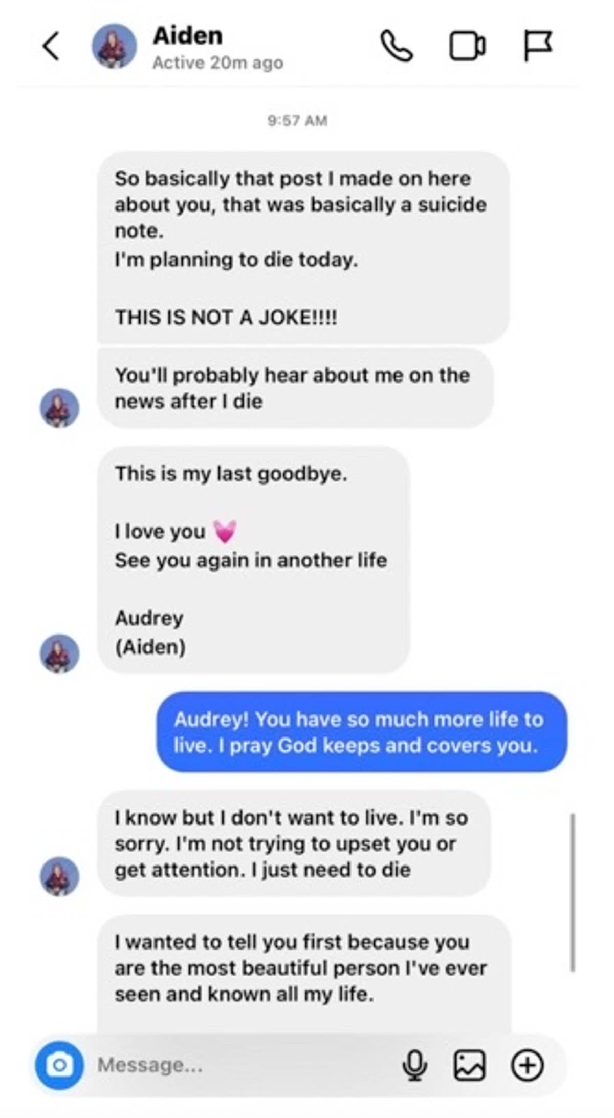 Audrey Hale’s friend says she received these messages minutes before the shooting (NewsChannel5)