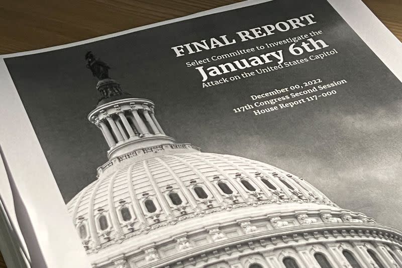 Printed final report by the congressional panel probing the Jan. 6, 2021 attack on the U.S. Capitol