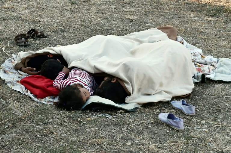 Many people spent the night outdoors as a precaution following Friday's deadly quake in Kos