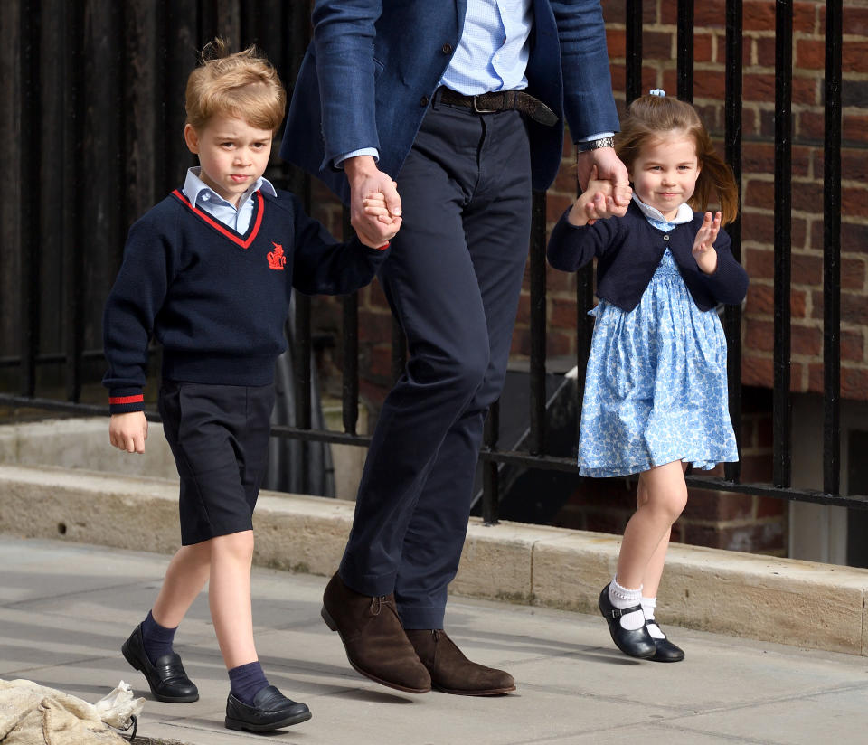 We all missed a cheeky moment between Prince George and Princess Charlotte. Photo: Getty Images