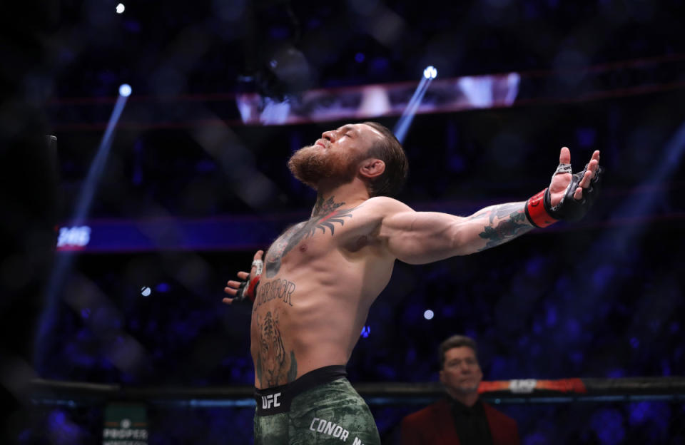 Conor McGregor preparing for his welterweight bout against Donald Cerrone during UFC246 on January 18, 2020 in Las Vegas.<p>Steve Marcus/Getty Images</p>