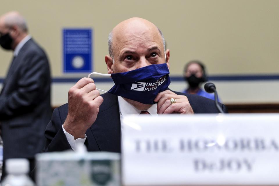 Postmaster General Louis DeJoy arrives to testify before Congress