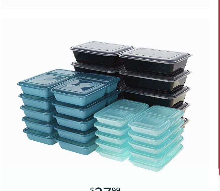 2) Reusable Meal and Snack Prep Containers