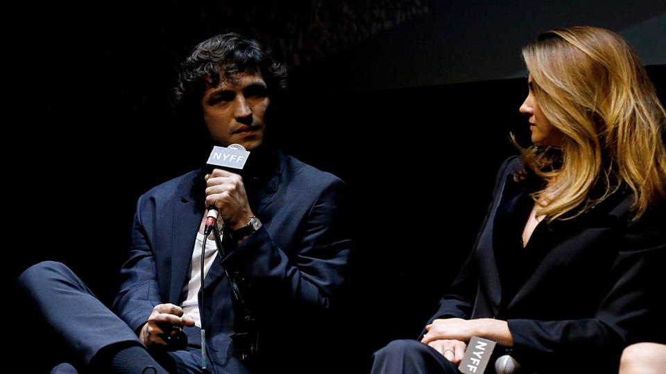 gabriel leone and shailene woodley during the new york film festival on stage