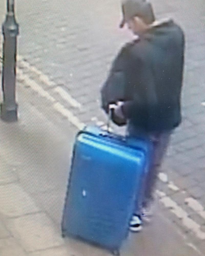 Abedi with the suitcase in Manchester city centre